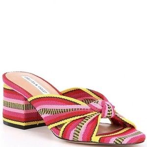 Chelsea & Violet Gia Knot Printed Sandals - Mules  - size 6.5